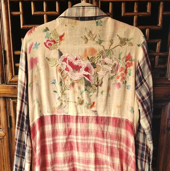 Philosophy plaid dress/kimono style layer piece - Picture 1 of 9